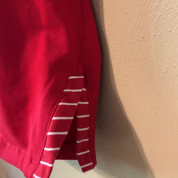 Catherine’s Suprema Collection size 6X red stretchy Capris striped slits - Picture 3 of 5